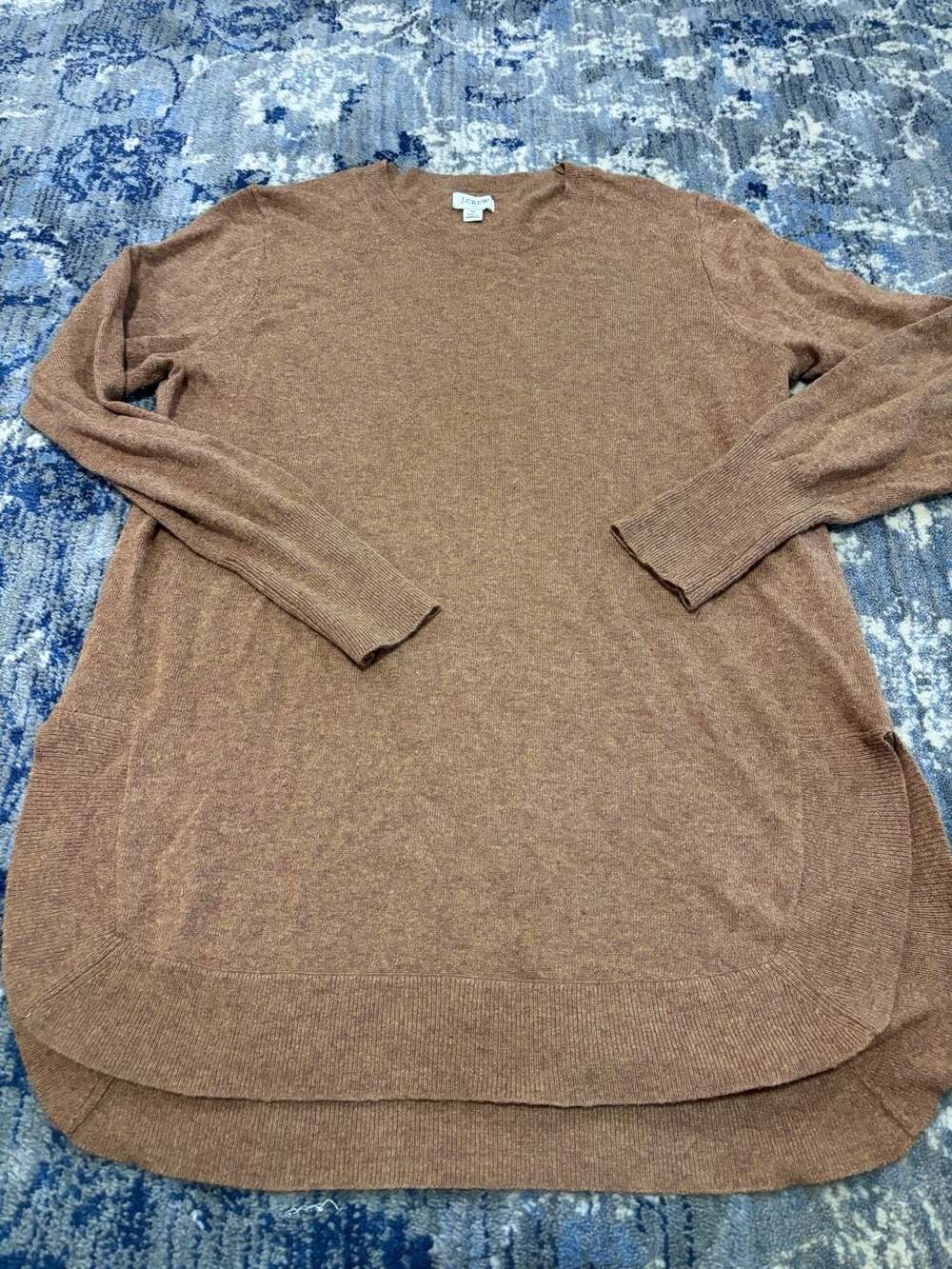J.Crew Wool Blend Tunic Sweater Size M Brown